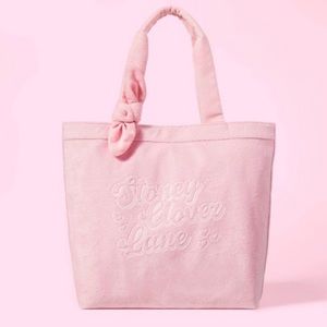 Stoney Clover Lane x Target Terry Cloth Pink Tote Bag - Goldtone Details…